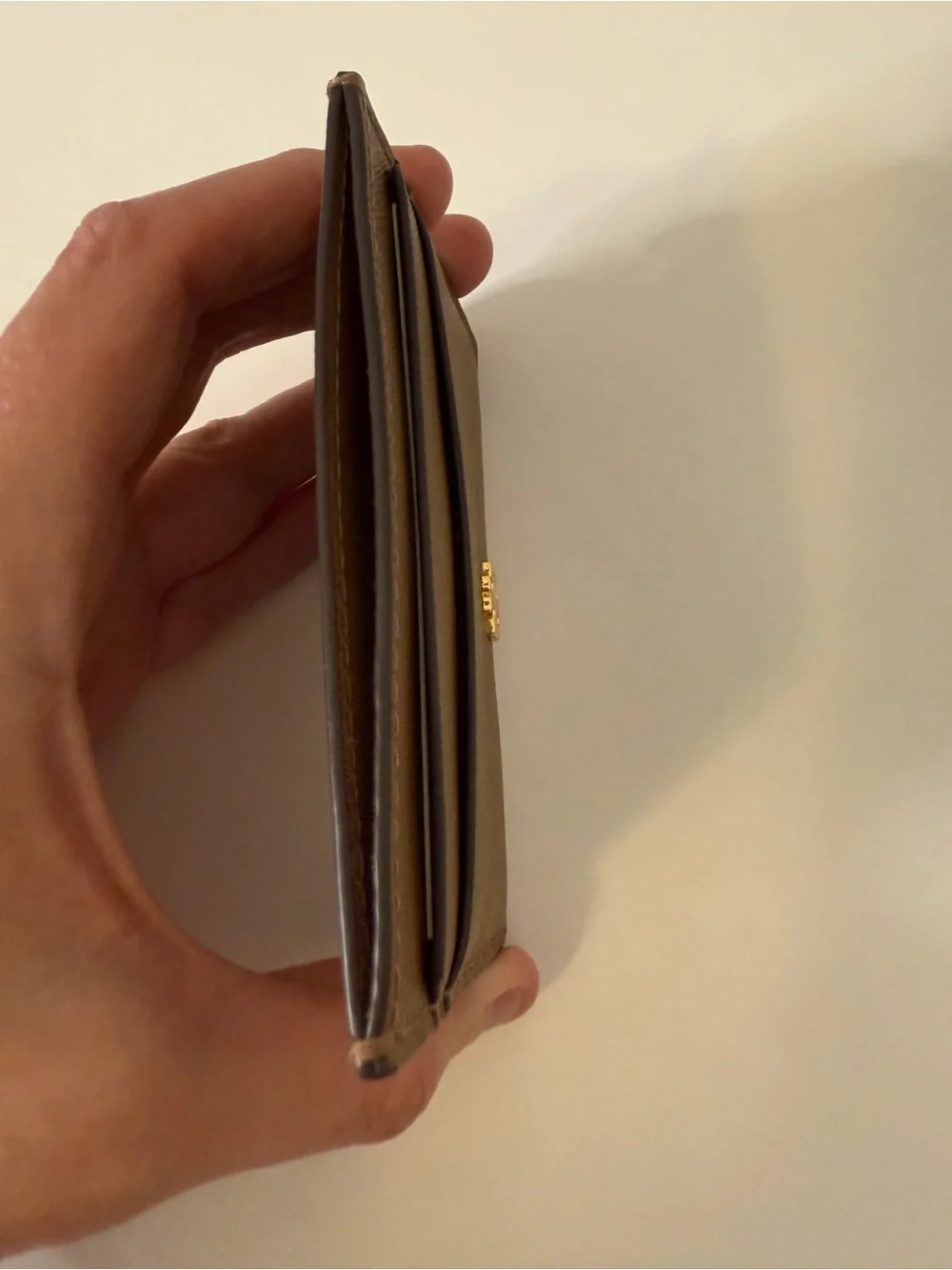 NWT Tory Burch Emerson Slim Card Case Moose Brown Leather
